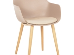 ΚΑΡΕΚΛΑ ΤΡΑΠΕΖΑΡΙΑΣ LUCIE HM8242.11 CAPUCCINO PP-ΜΕΤΑΛ. ΠΟΔΙΑ ΟΨΗ ΞΥΛΟΥ 56x55,5x80Υεκ