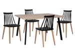 ΣΕΤ 5ΤΜΧ ΤΡΑΠΕΖΙ 140x80x76 cm SONAMA & ΚΑΡΕΚΛΕΣ VANESSA ΜΑΥΡΕΣ ΜΕΤΑΛΛΙΚΑ ΠΟΔΙΑ HM11037