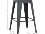 ΣΚΑΜΠΟ ΜΕΣΑΙΟΥ ΥΨΟΥΣ ΜΕΤΑΛΛΙΚΟ MELITA-PRO HM8573.50 ΓΚΡΙ 43x43x67Υεκ.