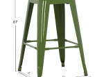 ΣΚΑΜΠΟ ΜΕΣΑΙΟΥ ΥΨΟΥΣ ΜΕΤΑΛΛΙΚΟ MELITA-PRO HM8573.53 ΣΕ LIGHT OLIVE GREEN 43x43x67Υεκ.