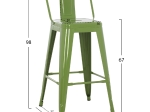 ΣΚΑΜΠΟ ΜΠΑΡ ΜΕΣΑΙΟΥ ΥΨΟΥΣ ΜΕΤΑΛΛΙΚΟ MELITA-PRO HM8574.53 LIGHT OLIVE GREEN 43x43x88Υεκ.