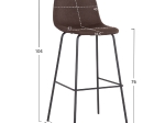 ΣΚΑΜΠΟ ΜΠΑΡ VINCENT HM8579.23 ΚΑΦΕ ΥΦΑΣΜΑ-ΜΑΥΡΟΣ ΜΕΤΑΛΛΙΚΟΣ ΣΚΕΛΕΤΟΣ 47x46x104Υεκ.