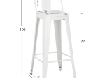 ΣΚΑΜΠΟ BAR ME ΠΛΑΤΗ ΜΕΤΑΛΛΙΚΟ MELITA-PRO HM8643.41 ΛΕΥΚΟ ΜΑΤ 42x42x100Υεκ.