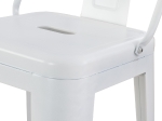 ΣΚΑΜΠΟ BAR ME ΠΛΑΤΗ ΜΕΤΑΛΛΙΚΟ MELITA-PRO HM8643.41 ΛΕΥΚΟ ΜΑΤ 42x42x100Υεκ.