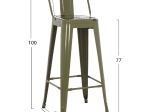 ΣΚΑΜΠΟ BAR ME ΠΛΑΤΗ ΜΕΤΑΛΛΙΚΟ MELITA-PRO HM8643.43 DARK OLIVE GREEN 42x42x100Υεκ.