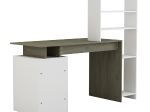 ΓΡΑΦΕΙΟ ΜΕ ΒΙΒΛΙΟΘΗΚΗ ROCHELL ΜΕΛΑΜΙΝΗ OLIVE GREY ΛΕΥΚΟ 146,3x55x128,8Υεκ.HM8886.11