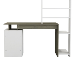 ΓΡΑΦΕΙΟ ΜΕ ΒΙΒΛΙΟΘΗΚΗ ROCHELL ΜΕΛΑΜΙΝΗ OLIVE GREY ΛΕΥΚΟ 146,3x55x128,8Υεκ.HM8886.11