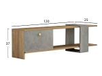 ΕΠΙΠΛΟ ΤΗΛΕΟΡΑΣΗΣ HENRIETTE HM8900.13 ΜΕΛΑΜΙΝΗ ΚΑΡΥΔΙ-STONE TEXTURE 120x28,5x39Υεκ.