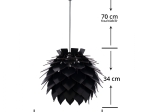 ΦΩΤΙΣΤΙΚΟ CACTI MDF ΣΕ ΧΡΩΜΑ ΜΑΥΡΟ E27 HM9205.03 Φ39x34-104Y εκ.