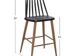 ΣΚΑΜΠΟ ΜΠΑΡ VANESSA ΜΑΥΡΟ ΜΕΣΑΙΟΥ ΥΨΟΥΣ HM9300.02  43x45x97Υεκ.