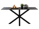 ΤΡΑΠΕΖΙ ΤΡΑΠΕΖΑΡΙΑΣ SYNTEC HM9308.01 SINTERED STONE ΜΑΥΡΟ ΜΕΤΑΛΛΙΚΑ ΠΟΔΙΑ 160x90x75Y εκ.