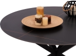 ΤΡΑΠΕΖΙ ΤΡΑΠΕΖΑΡΙΑΣ ΣΤΡΟΓΓΥΛΟ SYNTEC HM9309.01 SINTERED STONE ΜΑΥΡΟ ΜΕΤΑΛΛΙΚΑ ΠΟΔΙΑ Φ115x75Y εκ.