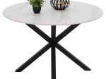 ΤΡΑΠΕΖΙ ΤΡΑΠΕΖΑΡΙΑΣ ΣΤΡΟΓΓΥΛΟ SYNTEC HM9309.02 SINTERED STONE ΛΕΥΚΟ ΜΕΤΑΛ.ΠΟΔΙΑ Φ115x75Y εκ.