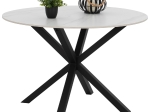 ΤΡΑΠΕΖΙ ΤΡΑΠΕΖΑΡΙΑΣ ΣΤΡΟΓΓΥΛΟ SYNTEC HM9309.02 SINTERED STONE ΛΕΥΚΟ ΜΕΤΑΛ.ΠΟΔΙΑ Φ115x75Y εκ.