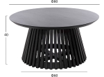 ΤΡΑΠΕΖΙ ΣΑΛΟΝΙΟΥ ΣΤΡΟΓΓΥΛΟ FRANTZ HM9387.02 ΜΑΣΙΦ MINDI ΞΥΛΟ-ΜΑΥΡΟ Φ80X40Υεκ.