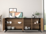 ΜΠΟΥΦΕΣ ΜΕΛΑΜΙΝΗΣ KRUDEN HM9446.11 ΜΑΥΡΟ-ΦΥΣΙΚΟ 180x40x78.6Υεκ.