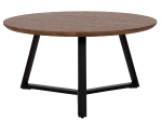 ΤΡΑΠΕΖΙ ΣΑΛΟΝΙΟΥ ΣΤΡΟΓΓΥΛΟ ROCKET HM9586.04 MDF WALNUT-ΜΑΥΡΗ ΣΑΓΡΕ ΒΑΣΗ Φ80x42Υεκ.