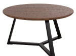 ΤΡΑΠΕΖΙ ΣΑΛΟΝΙΟΥ ΣΤΡΟΓΓΥΛΟ ROCKET HM9586.04 MDF WALNUT-ΜΑΥΡΗ ΣΑΓΡΕ ΒΑΣΗ Φ80x42Υεκ.