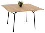 ΤΡΑΠΕΖΙ ΤΡΑΠΕΖΑΡΙΑΣ TRENK HM9614.01 MDF ΜΕ ΚΑΠΛΑΜΑ ΔΡΥΟΣ ΦΥΣΙΚΟ-ΜΑΥΡΟ ΜΕΤΑΛΛΟ 120x120x75Υεκ.