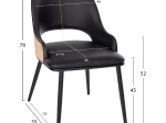 ΚΑΡΕΚΛΑ DELF HM9617.01 PU ΜΑΥΡΟ-ΜΑΥΡΑ ΜΕΤΑΛ. ΠΟΔΙΑ-ΞΥΛΙΝΗ ΠΛΑΤΗ ΦΥΣΙΚΟ 48x55x76Υεκ.