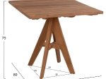 ΤΡΑΠΕΖΙ LEO HM9622.11 ΤΕΤΡΑΓΩΝΟ ΜΑΣΙΦ ΞΥΛΟ ΤΕΑΚ 80X80x75Υεκ.