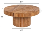 ΤΡΑΠΕΖΙ ΣΑΛΟΝΙΟΥ GATSBY ΣΤΡΟΓΓΥΛΟ HM9651 RATTAN ΧΡΩΜΑ ΦΥΣΙΚΟ Φ100x50Y εκ.
