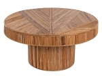 ΤΡΑΠΕΖΙ ΣΑΛΟΝΙΟΥ GATSBY ΣΤΡΟΓΓΥΛΟ HM9651 RATTAN ΧΡΩΜΑ ΦΥΣΙΚΟ Φ100x50Y εκ.