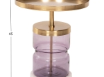 ΒΟΗΘΗΤΙΚΟ ΤΡΑΠΕΖΑΚΙ HAILEY HM9729 ΜΩΒ ΓΥΑΛΙ-ΧΡΥΣΟ ΜΕΤΑΛΛΟ Φ39,5x45Υεκ