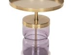 ΒΟΗΘΗΤΙΚΟ ΤΡΑΠΕΖΑΚΙ HAILEY HM9729 ΜΩΒ ΓΥΑΛΙ-ΧΡΥΣΟ ΜΕΤΑΛΛΟ Φ39,5x45Υεκ
