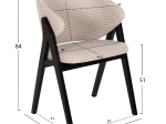 ΚΑΡΕΚΛΑ HANA HM9746.01 RUBBERWOOD ΣΕ ΜΑΥΡΟ ΧΡΩΜΑ-ΜΠΕΖ ΥΦΑΣΜΑ 55x60x84Yεκ.