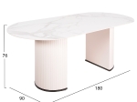ΤΡΑΠΕΖΙ ΤΡΑΠΕΖΑΡΙΑΣ CORBY HM9771.01 12mmΚΕΡΑΜΙΚΟ ΛΕΥΚΟ ΜΑΡΜΑΡΟ-MDF ΛΕΥΚΟ 180x90x76Υ εκ.