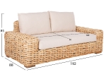 ΚΑΝΑΠΕΣ 2-ΘΕΣΙΟΣ TROPEL HM9809 ΞΥΛΟ MANGO-RATTAN ΦΥΣΙΚΟ-ΛΕΥΚΑ ΜΑΞΙΛΑΡΙΑ 192x88x70-85Υεκ.