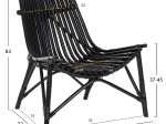 ΚΑΡΕΚΛΑ ΕΞΩΤ.ΧΩΡΟΥ CELLION HM9812.02 ΡΑΒΔΟΙ RATTAN ΣΕ ΜΑΥΡΟ ΧΡΩΜΑ 76x72x83Υεκ.