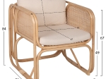 ΠΟΛΥΘΡΟΝΑ WENDY HM9816 RATTAN ΣΕ ΦΥΣΙΚΟ ΧΡΩΜΑ-ΛΕΥΚΑ ΜΑΞΙΛΑΡΙΑ 73x72x84Yεκ.