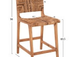 ΣΚΑΜΠΟ ΜΠΑΡ WALTER HM9842 ΞΥΛO TEAK ΣΕ ΦΥΣΙΚΟ-ΨΑΘΑ 46x55x96Υεκ.