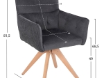ΠΟΛΥΘΡΟΝΑ ΤΡΑΠΕΖΑΡΙΑΣ QUILL HM9843.03 ΓΚΡΙ ΥΦΑΣΜΑ-ΞΥΛΟ ΟΞΙΑΣ ΠΟΔΙΑ 61x57,5x91Υεκ.