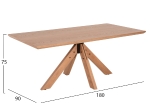 ΤΡΑΠΕΖΙ PAOLO HM9853 MDF ΜΕ ΚΑΠΛΑΜΑ ΦΡΑΞΙΝΟΥ-ΠΟΔΙΑ RUBBERWOOD-ΦΥΣΙΚΟ 180x90x75Yεκ