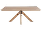 ΤΡΑΠΕΖΙ PAOLO HM9853 MDF ΜΕ ΚΑΠΛΑΜΑ ΦΡΑΞΙΝΟΥ-ΠΟΔΙΑ RUBBERWOOD-ΦΥΣΙΚΟ 180x90x75Yεκ