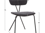 ΚΑΡΕΚΛΑ DORY HM9855.04 ΜΕΤΑΛΛΙΚΟΣ ΣΚΕΛΕΤΟΣ ΜΑΥΡΟΣ-ΣΚΟΥΡΟ ΓΚΡΙ ΥΦΑΣΜΑ 48,5x61x76Υεκ.