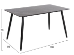 ΤΡΑΠΕΖΙ RAVEN HM9856 ΚΕΡΑΜΙΚΟ TOP ΑΝΘΡΑΚΙ ΜΑΡΜΑΡΟ-ΜΑΥΡΟ ΜΕΤΑΛΛΟ 140x80x76Υεκ.