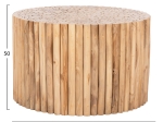 ΤΡΑΠΕΖΙ ΣΑΛΟΝΙΟΥ ΣΤΡΟΓΓΥΛΟ COOTER HM9863 ΚΛΑΔΙΑ TEAK-ΦΥΣΙΚΟ Φ80x50Υεκ.