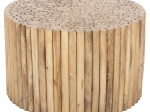 ΤΡΑΠΕΖΙ ΣΑΛΟΝΙΟΥ ΣΤΡΟΓΓΥΛΟ COOTER HM9863 ΚΛΑΔΙΑ TEAK-ΦΥΣΙΚΟ Φ80x50Υεκ.