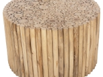 ΤΡΑΠΕΖΙ ΣΑΛΟΝΙΟΥ ΣΤΡΟΓΓΥΛΟ COOTER HM9863 ΚΛΑΔΙΑ TEAK-ΦΥΣΙΚΟ Φ80x50Υεκ.