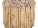 ΤΡΑΠΕΖΙ ΣΑΛΟΝΙΟΥ ΣΤΡΟΓΓΥΛΟ COOTER HM9864 ΚΛΑΔΙΑ TEAK-ΦΥΣΙΚΟ Φ60,5x46Υεκ.