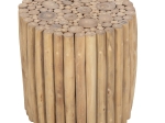 ΤΡΑΠΕΖΙ ΣΑΛΟΝΙΟΥ ΣΤΡΟΓΓΥΛΟ COOTER HM9865 ΚΛΑΔΙΑ TEAK-ΦΥΣΙΚΟ Φ39x40,5Υεκ.