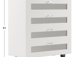 ΣΥΡΤΑΡΙΕΡΑ ΜΕΛΑΜΙΝΗΣ THORGAN HM9880.03 4 ΣΥΡΤΑΡΙΑ-ΛΕΥΚΟ ΧΡΩΜΑ 80Χ40Χ83Υεκ