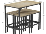 ΣΕΤ ΤΡΑΠΕΖΑΡΙΑ ΜΠΑΡ 5ΤΜΧ BOXY HM9882.01 ΜΑΥΡΟ ΜΕΤΑΛΛΟ-ΜΕΛΑΜΙΝΗ ΣΕ SONAMA
