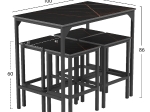 ΣΕΤ ΤΡΑΠΕΖΑΡΙΑ ΜΠΑΡ 5ΤΜΧ BOXY HM9882.13 ΜΑΥΡΟ ΜΕΤΑΛΛΟ-ΜΕΛΑΜΙΝΗ ΜΑΥΡΟ ΜΑΡΜΑΡΟ