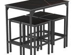ΣΕΤ ΤΡΑΠΕΖΑΡΙΑ ΜΠΑΡ 5ΤΜΧ BOXY HM9882.13 ΜΑΥΡΟ ΜΕΤΑΛΛΟ-ΜΕΛΑΜΙΝΗ ΜΑΥΡΟ ΜΑΡΜΑΡΟ