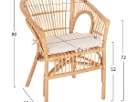 ΠΟΛΥΘΡΟΝΑ DAMPAR HM9929.04 RATTAN ΣΕ ΦΥΣΙΚΟ-ΛΕΥΚΟ ΜΑΞΙΛΑΡΙ 59x61x80Υεκ.